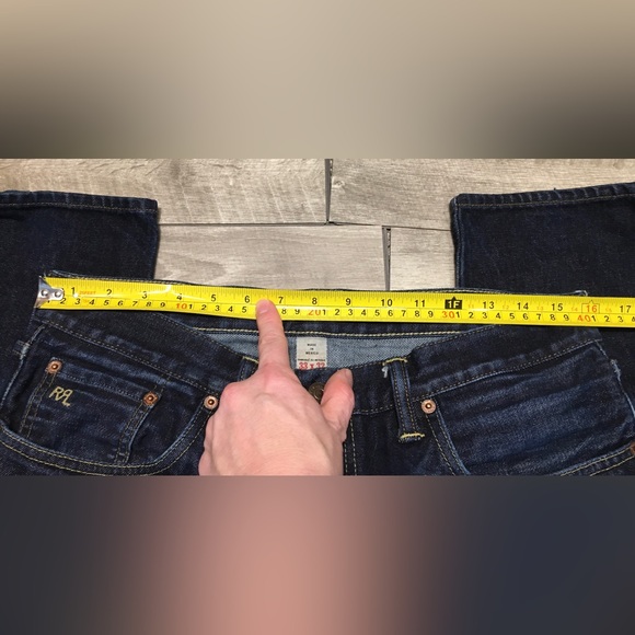 RRL Double RL Men’s Denim Blue Jeans Slim Narrow Union Standard Zip Fly Sz 33X32 - Picture 3 of 13